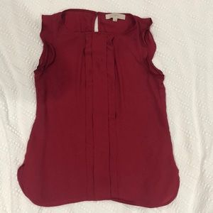 Dark red sleveless blouse